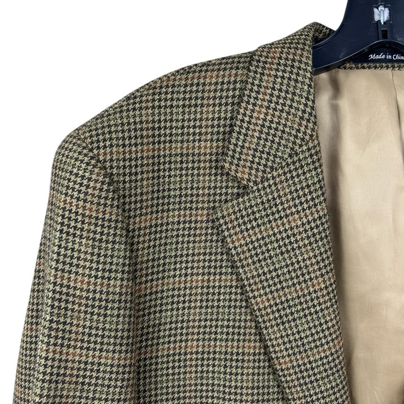Lauren Ralph Lauren Lambswool Houndstooth Blazer 42L Sport Coat Jacket Preppy - Picture 4 of 16